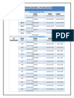 Calendario Sesiones Segunda Evaluacion.