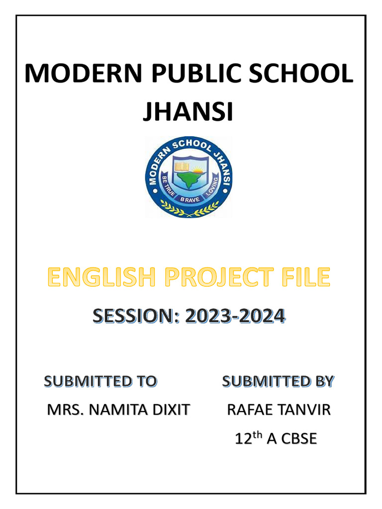 Front Page English Project | PDF