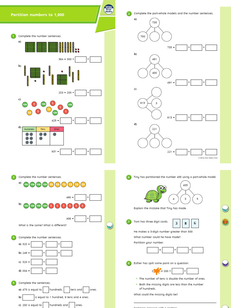 Year 7 Math: Partitioning Numbers | PDF