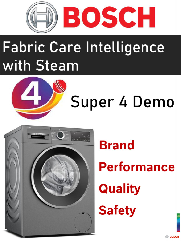 Bosch Fabric Care Super 4 Demo PDF Washing Machine Manufactured Goods