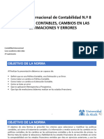 NIC 8 - Politicas Contables, Cambios de Estimacion y Errores