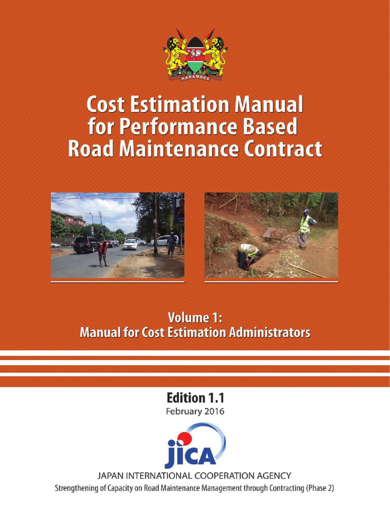 Cost Estimation Manual for Road Maintenance | PDF | Cost | Road