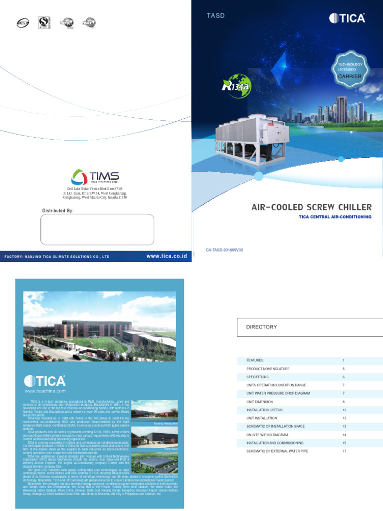 Air-Cooled Screw Chiller Overview | PDF | Heat Exchanger | Gases