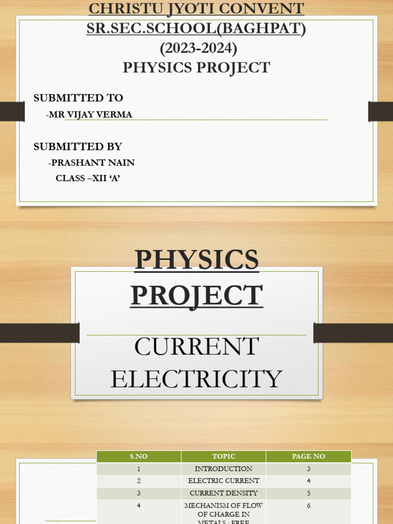 Class 12 Physics Project PDF | PDF | Electrical Resistivity And ...