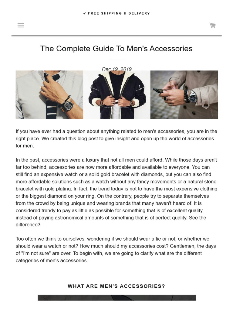 The Complete Guide To Men's Accessories | PDF | Necklace | Jewellery