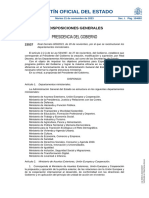 Real Decreto 829/2023, de 20 de Noviembre, Por El Que Se Reestructuran Los Departamentos Ministeriales.