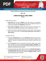 Group 1 History of Table Tennis