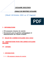 Reunion de Rentree Scolaire 2022-2023