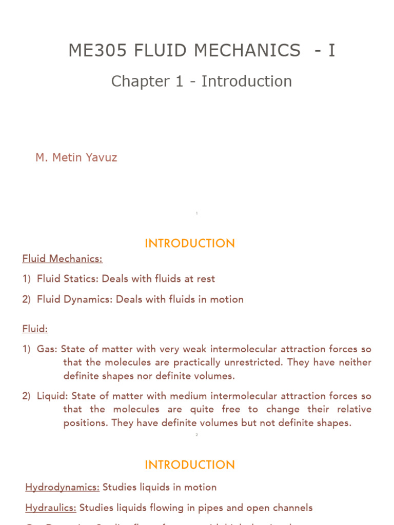 ME305 - Chapter 1 | PDF | Fluid Mechanics | Fluid Dynamics