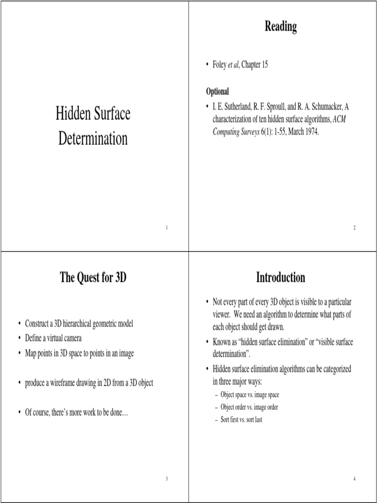 Hidden Surfaces | PDF | Computer Graphics | Digital Signal Processing