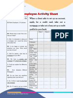 Bank Employee Activity Sheet