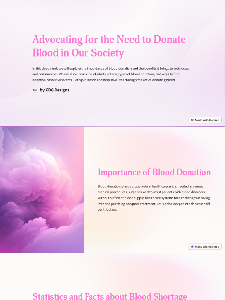 Advocating for the need to donate blood in our society pdf blood