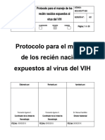 P-NEO-001 Protocolo para El Manejo de Los Recién Nacidos Expuestos Al Virus Del VIH