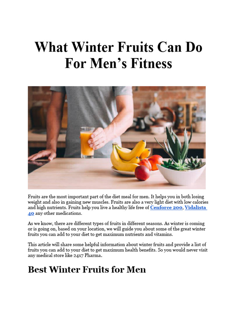 What Winter Fruits Can Do For Men's Fitness PDF Dieting Vitamin