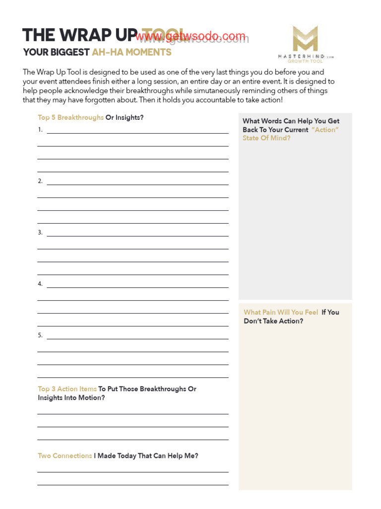 11The Wrap Up Tool PDF