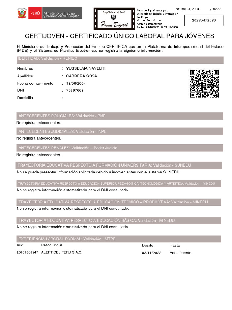 Certificado de Antecedentes Policiales en Bolivia | PDF | Ministerio