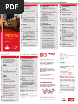 Royal Mail Prohibited Items Guide 2023 | PDF | Mail | Lithium Ion Battery