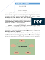 MODULE ONE Mathematics in The Modern Word