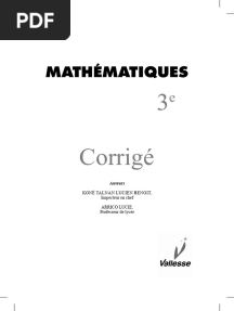 5 Maths Corrige Cahier Maths 3e Vallesse