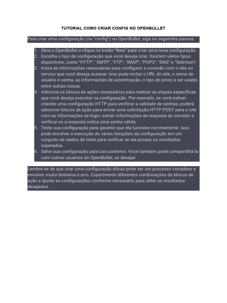 Tutorial como criar ou codar config no openbullet by kastov69 pdf
