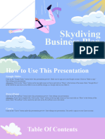 Skydiving Business Plan Blue and Pink Cool Illustrative Presentation