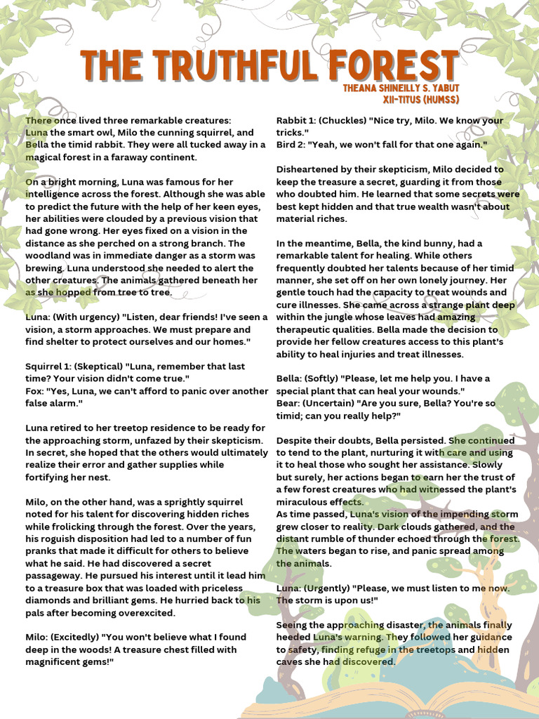 The Truthful Forest's Lesson | PDF