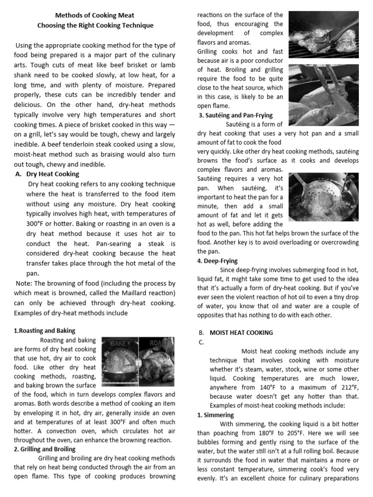 Methods of cooking meat pdf grilling cooking