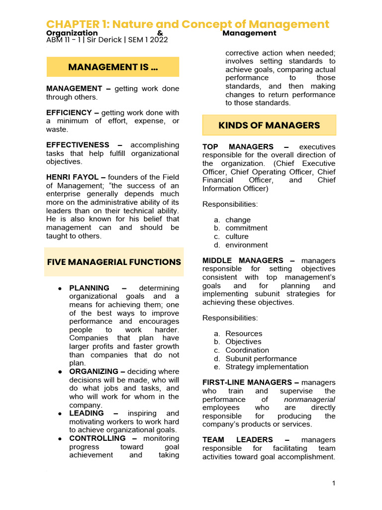 Nature And Concept Of Management Ppt