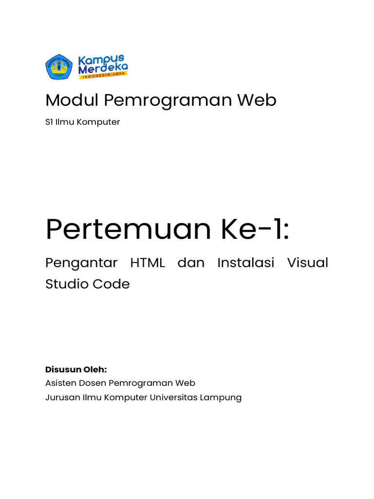 Pengantar HTML dan Instalasi VS Code | PDF