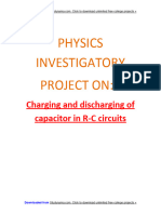 Charging & Discharging of Capacitor in RC Circuits - CBSE Class 12 Physics Investigatory Proj..