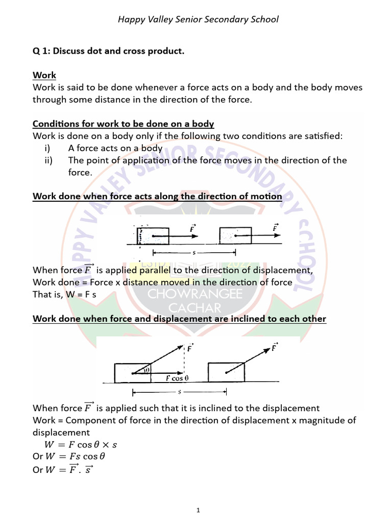 Chapter 6 - Work, Power and Energy - Class Notes | PDF | Collision ...