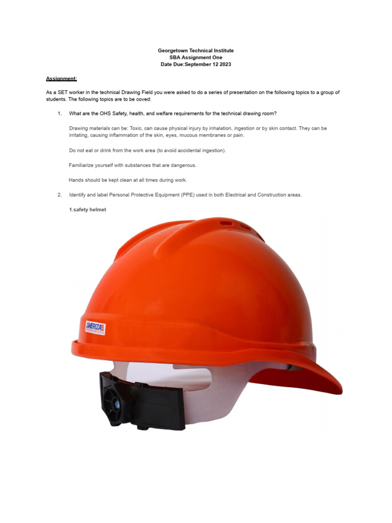 Technical Drawing Sba PDF Occupational Safety And Health Safety