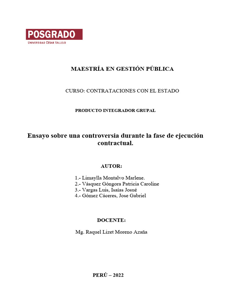 Producto Integrador Grupal N 04 Pdf Arbitraje Gobierno