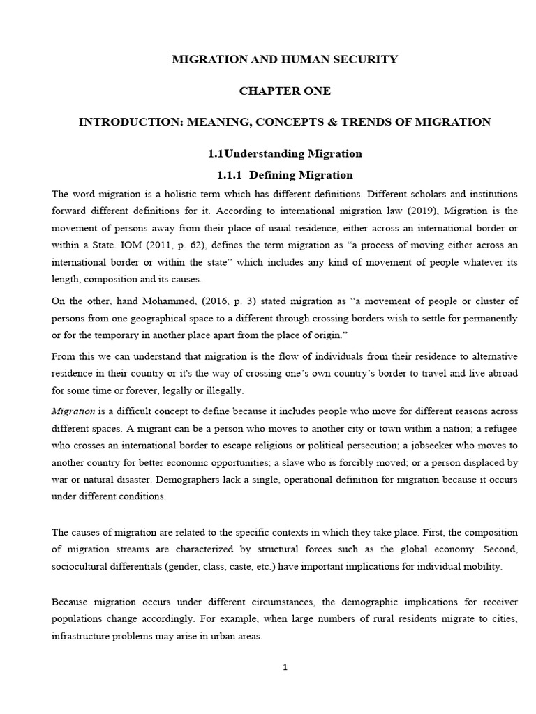 Migration and Human Security PDF Human Migration Immigration
