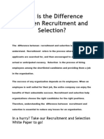 What Is The Difference Between Recruitment and Selection