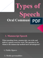 ORAL COMM L13 Types of Speech
