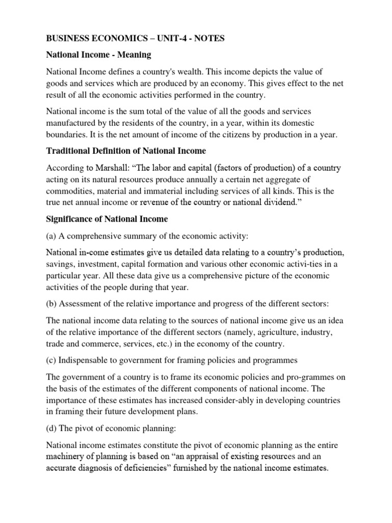 Unit - 4 Notes - Eff Bcom Gen Eve | PDF | Gross Domestic Product | Real ...