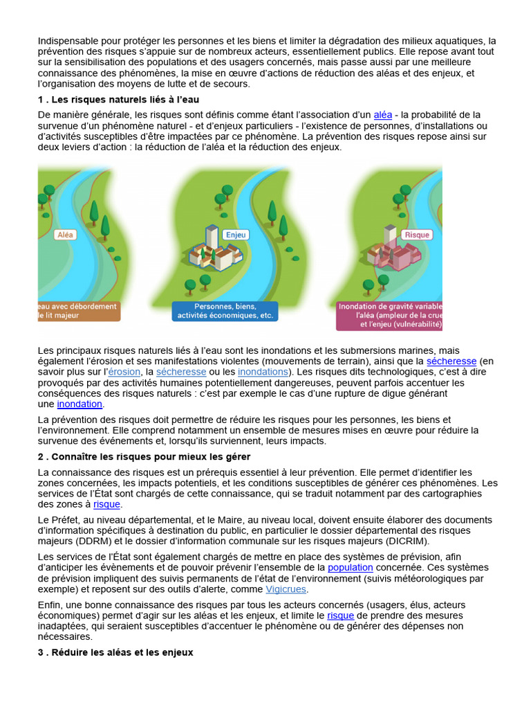 Gestion des risques naturels liés à l'eau | PDF | Risque | Catastrophes ...