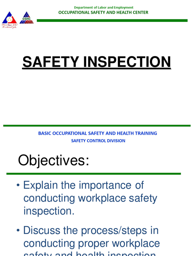 Safety Inspection Pdf Occupational Safety And Health Employment