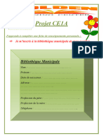 Projet CE1A Fiche de Renseignements Personnels