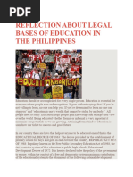 Reflection About Legal Bases of Education in The