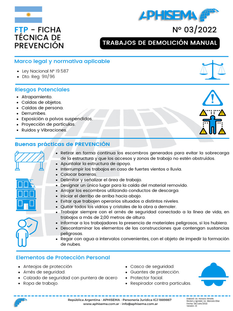 FTP #3 - 22 - Trabajos de Demolición Manual | PDF | Demolición