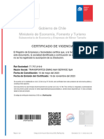 Certificado de Vigencia - Trans Emaq Service