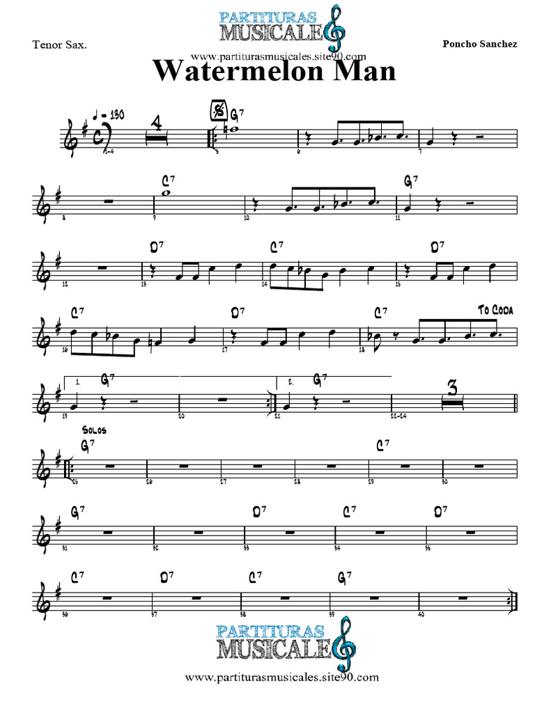 Watermelon Man - Tenor Saxooo alto | PDF