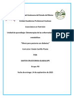 Menú para PX Que Vive Con Diabetes