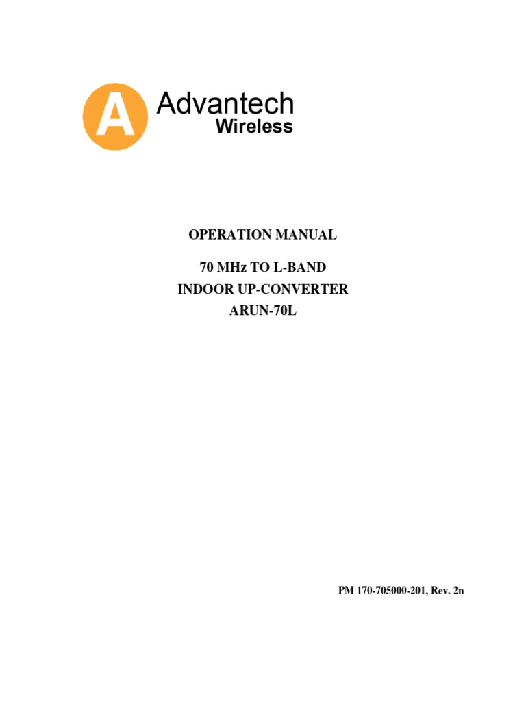 Advantech ARUN 70L Manual | PDF | Manufactured Goods | Electrical ...