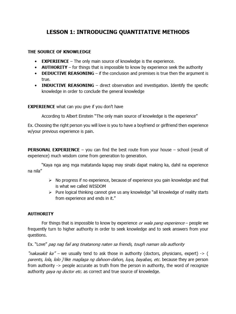 Introduction to Quantitative Methods | PDF | Level Of Measurement ...