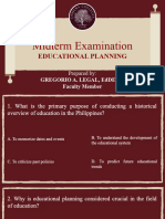 Educational Planning Midterm Examination