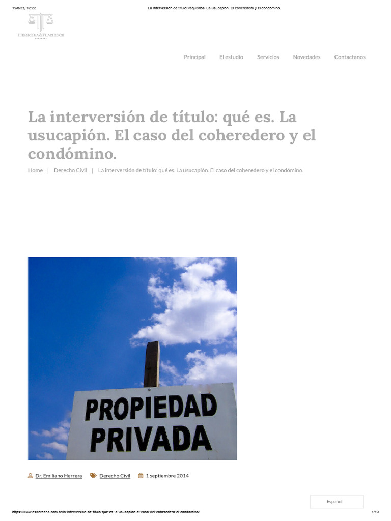 Interversión de Título y Usucapión | PDF | Posesión (Ley) | Derecho ...