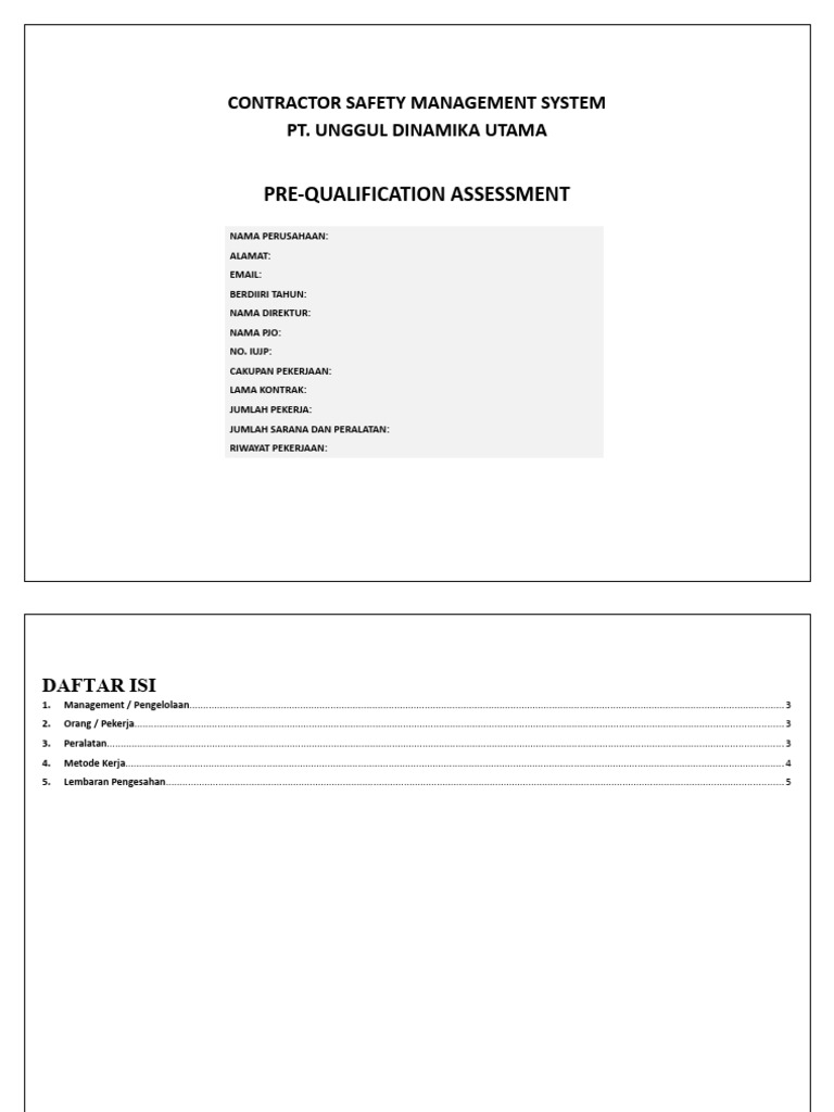 Tahapan Audit CSMS K3 PT Unggul Dinamika | PDF | Karier & Perkembangan ...
